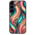 Coque noire taperso pour galaxy A06 A16 A26 A36 A56 avec motif effet fourrure leopard 2 protection antichoc personnalisée