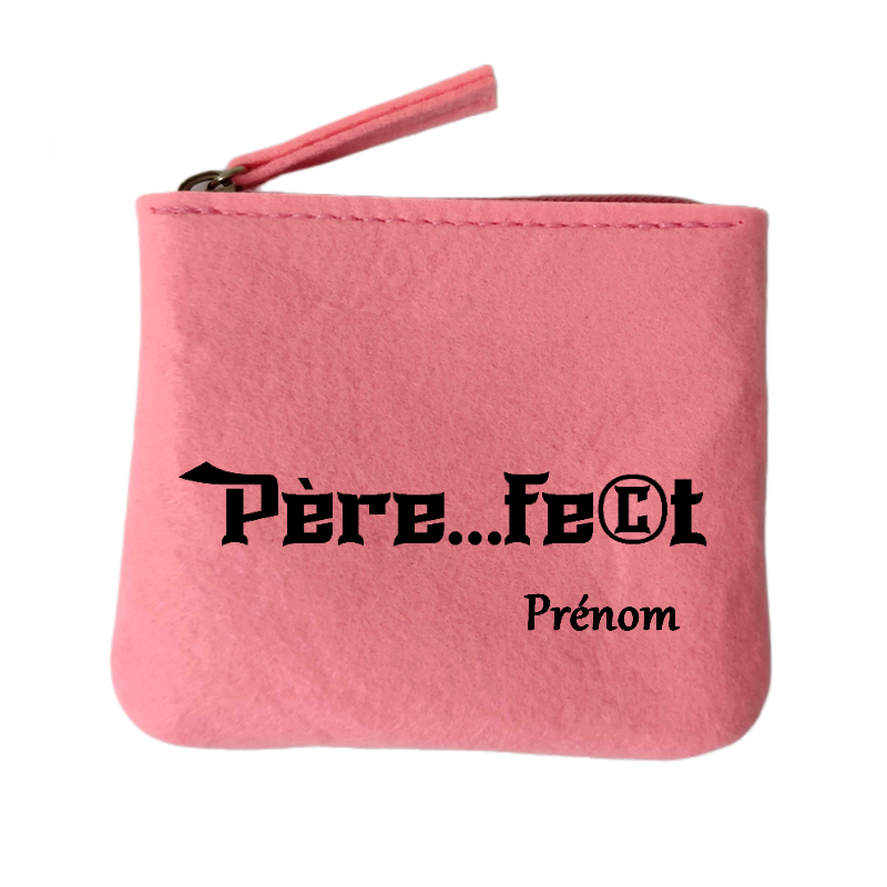 Porte monnaie personnalisé papa parfait en feutrine en feutrine