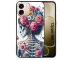 Coque noire taperso pour OPPO A6 A6X 4G et 5G avec motif tete de mort calavera papillon protection antichoc personnalisée