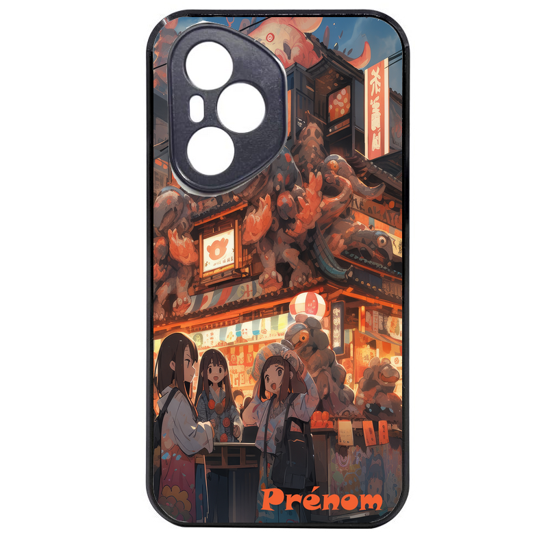 Coque noire taperso pour Honor 400 et Lite Pro Smart avec motif anime street japan personnalise protection antichoc personnalisée