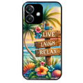 Coque noire taperso pour OPPO A40 avec motif tropical vacances protection antichoc personnalisée