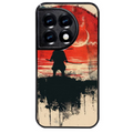 Coque noire taperso pour OnePlus 11 et 12 avec motif samourai rouge protection antichoc personnalisée