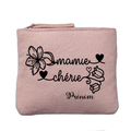 Porte monnaie personnalisé motif mamie cherie rose clair en feutrine en feutrine