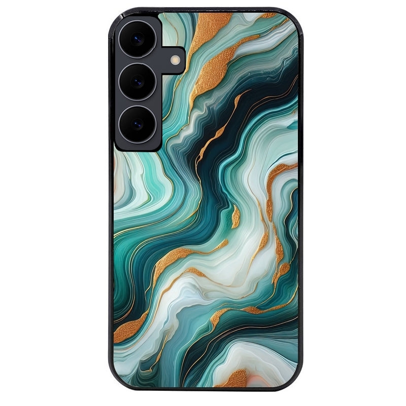 Coque noire taperso pour galaxy A06 A16 A26 A36 A56 avec motif marbre vert protection antichoc personnalisée
