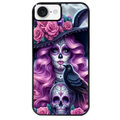 Coque noire taperso pour Iphone 17 17E AIR MAX PRO avec motif tete de mort calavera et corbeau protection antichoc personnalisée