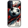 Coque noire taperso pour OPPO A54 et A74 5G avec motif ballon foot avec prenom protection antichoc personnalisée