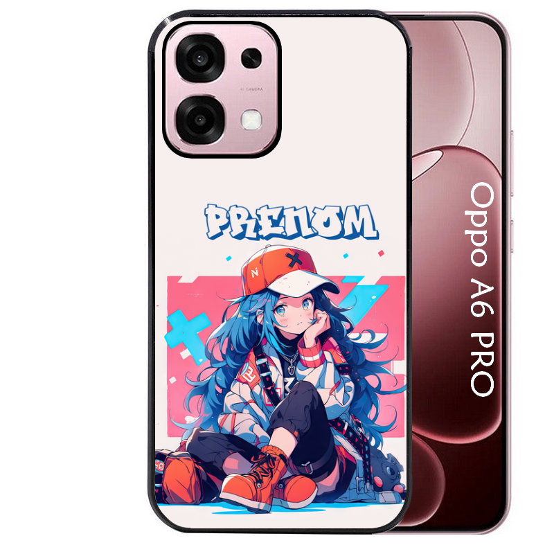 Coque noire taperso pour OPPO A6 PRO 4G et 5G avec motif anime casquette personnalise protection antichoc personnalisée