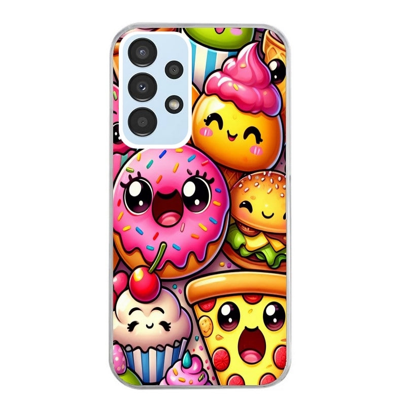 Coque taperso pour Galaxy A13 4G et 5G A23 A53 avec motif anime donut kawaii protection antichoc personnalisée