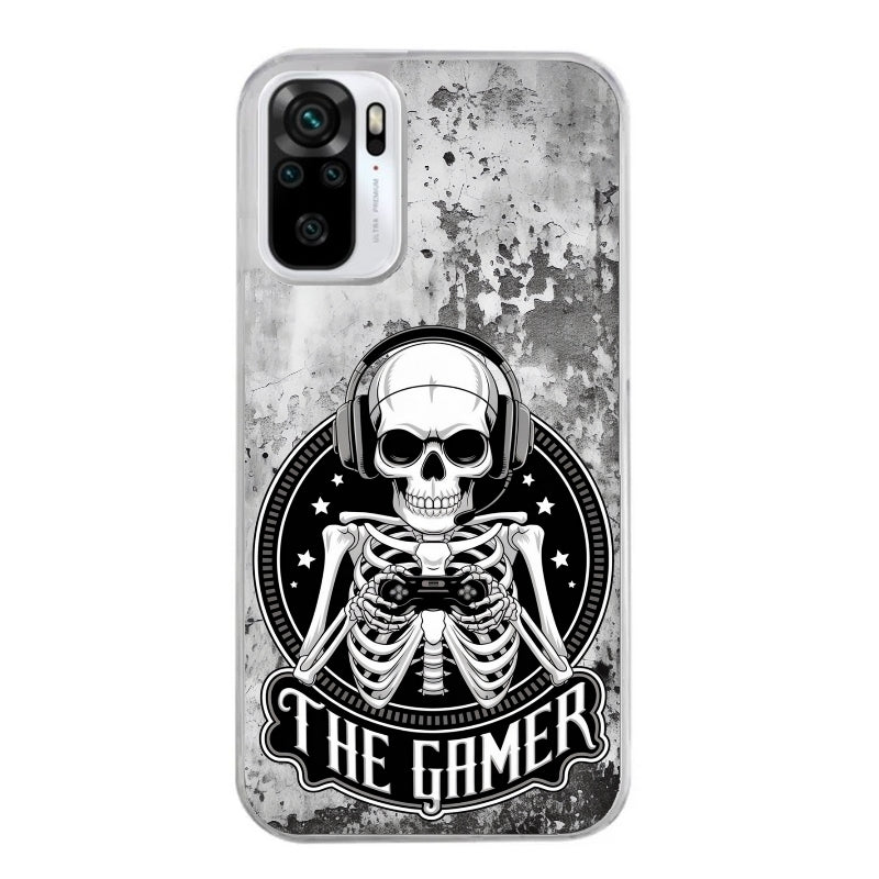 Coque taperso pour Redmi Note 10 4G 5G PRO 10S avec motif tete de mort gamer beton protection antichoc personnalisée