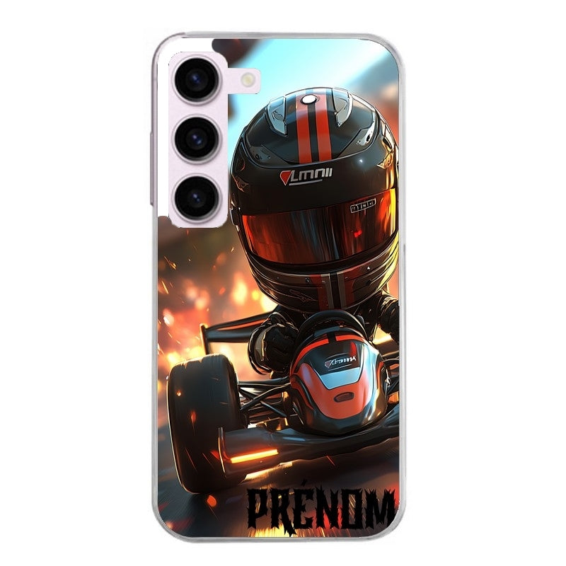 Coque taperso pour Galaxy A13 4G et 5G A23 A53 avec motif karting f1 personnalisee protection antichoc personnalisée
