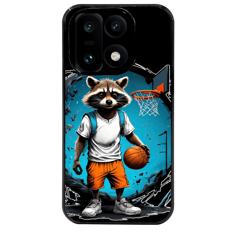 Coque noire taperso pour OnePlus 15 avec motif basket racoon protection antichoc personnalisée