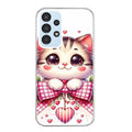 Coque taperso pour Galaxy A13 4G et 5G A23 A53 avec motif chat noeud et coeur protection antichoc personnalisée