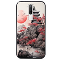 Coque noire taperso pour OPPO A5 A9 2020 avec motif japan et temple protection antichoc personnalisée