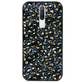 Coque noire taperso pour OPPO A5 A9 2020 avec motif leopard bleu protection antichoc personnalisée