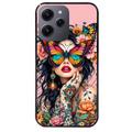 Coque noire taperso pour Redmi 12 4G et 5G avec motif femme papillon protection antichoc personnalisée