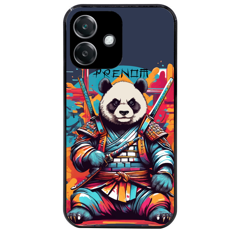 Coque noire taperso pour OPPO A40 avec motif panda katana personnalisee protection antichoc personnalisée