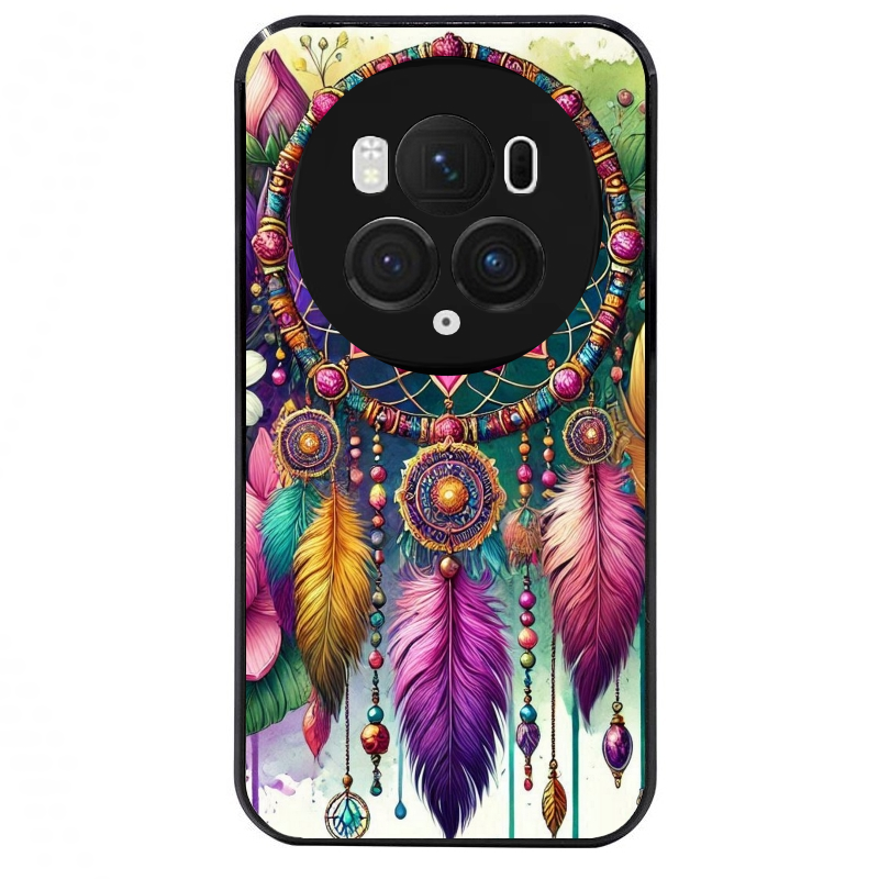 Coque noire taperso pour Magic 5 6 LITE et PRO avec motif dreamcatcher et mandala protection antichoc personnalisée