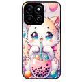 Coque noire taperso pour Honor 70 LITE 90 et LITE avec motif chat bubble style manga protection antichoc personnalisée