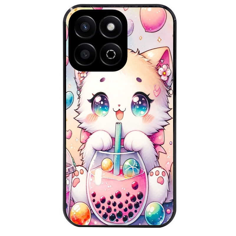 Coque noire taperso pour Honor 70 LITE 90 et LITE avec motif chat bubble style manga protection antichoc personnalisée