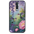 Coque noire taperso pour OPPO Reno 2 et 2Z avec motif colibri couple personnalise protection antichoc personnalisée