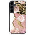 Coque noire taperso pour galaxy A06 A16 A26 A36 A56 avec motif marbre fleur leopard protection antichoc personnalisée