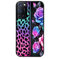 Coque noire taperso pour OPPO Reno 8 LITE avec motif leopard et fleur protection antichoc personnalisée