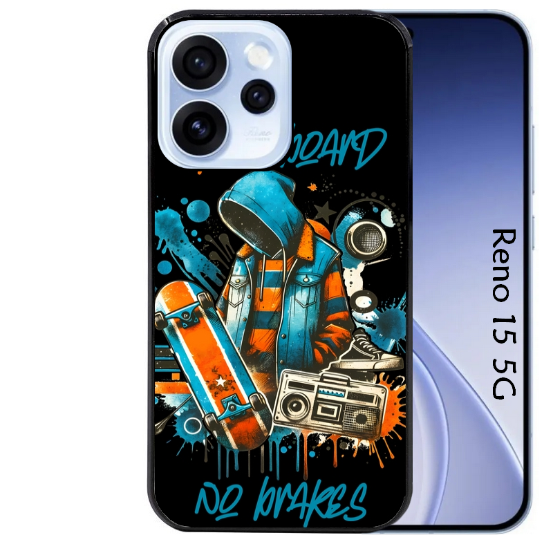 Coque noire taperso pour OPPO Reno 15 et F FS 5G avec motif skate board protection antichoc personnalisée