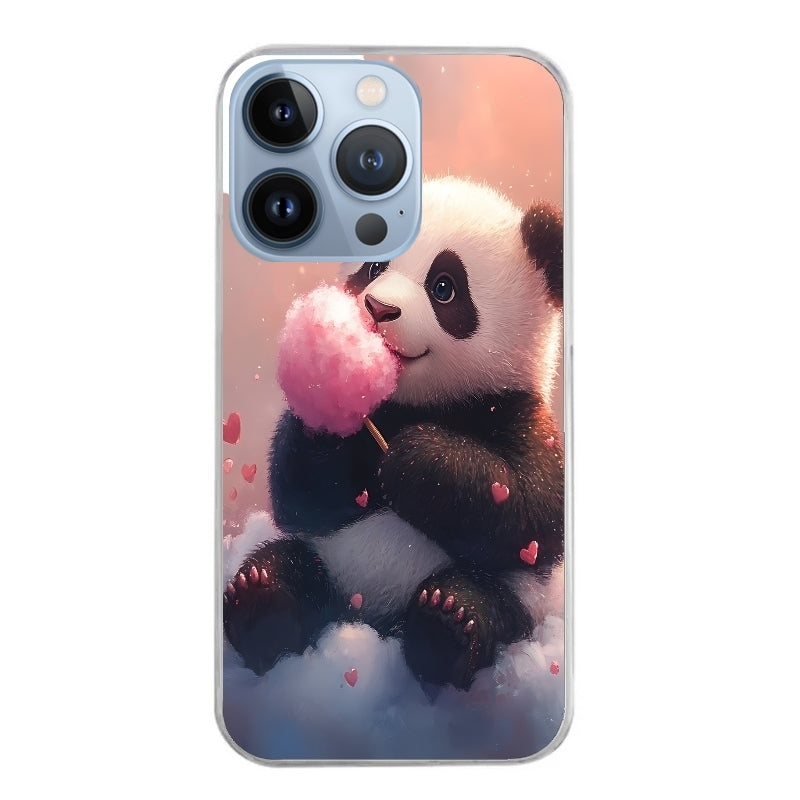 Coque taperso pour Iphone 14 et PRO PLUS PRO MAX avec motif panda bonbon protection antichoc personnalisée