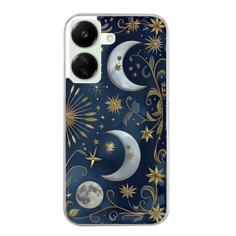 Coque taperso pour POCO C65 4G avec motif lune astre protection antichoc personnalisée