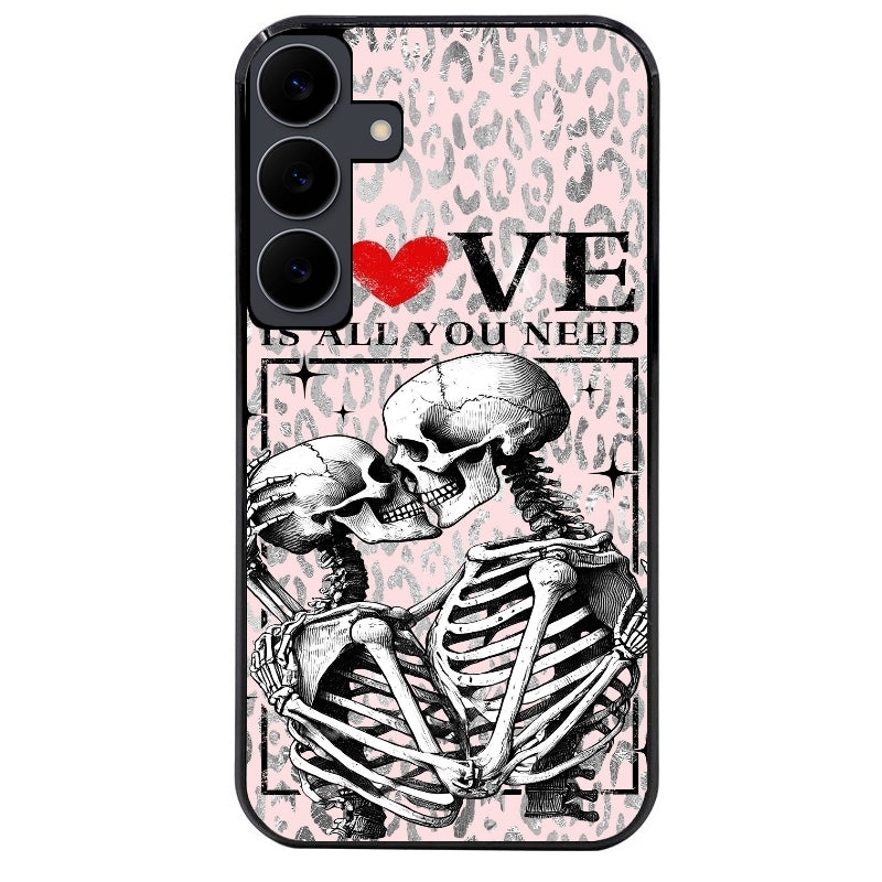 Coque noire taperso pour galaxy A06 A16 A26 A36 A56 avec motif tete de mort lovers protection antichoc personnalisée