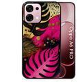 Coque noire taperso pour OPPO A6 PRO 4G et 5G avec motif tropical rose et des fleurs protection antichoc personnalisée