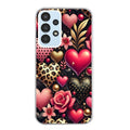 Coque taperso pour Galaxy A13 4G et 5G A23 A53 avec motif coeur et leopard protection antichoc personnalisée