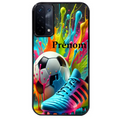 Coque noire taperso pour OPPO A54 et A74 5G avec motif foot color personnalisee protection antichoc personnalisée