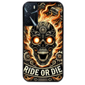 Coque noire taperso pour OPPO A16 et A16S avec motif tete de mort flamme protection antichoc personnalisée