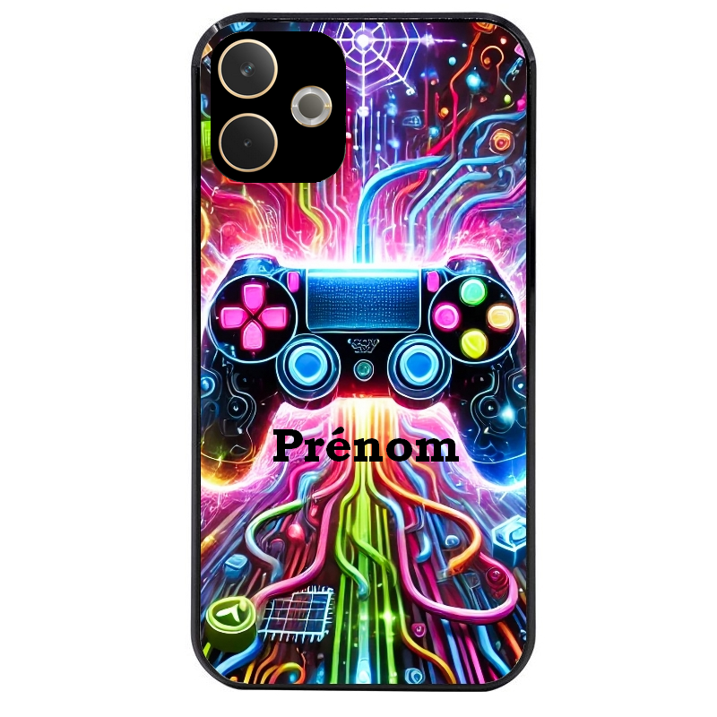 Coque noire taperso pour OPPO A5 PRO 4G et 5G avec motif gamer electro personnalisee protection antichoc personnalisée