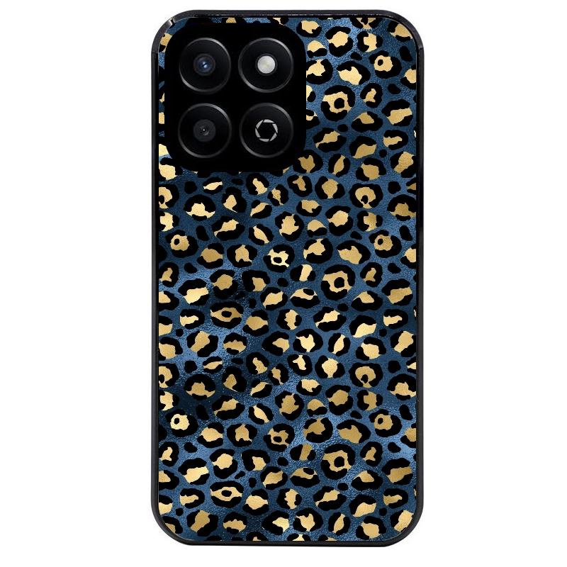 Coque noire taperso pour Honor 70 LITE 90 et LITE avec motif leopard bleu protection antichoc personnalisée