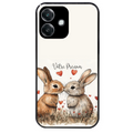 Coque noire taperso pour OPPO A40 avec motif lapin coeur avec prenom protection antichoc personnalisée