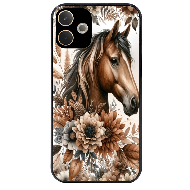 Coque noire taperso pour OPPO A5 PRO 4G et 5G avec motif cheval automne protection antichoc personnalisée