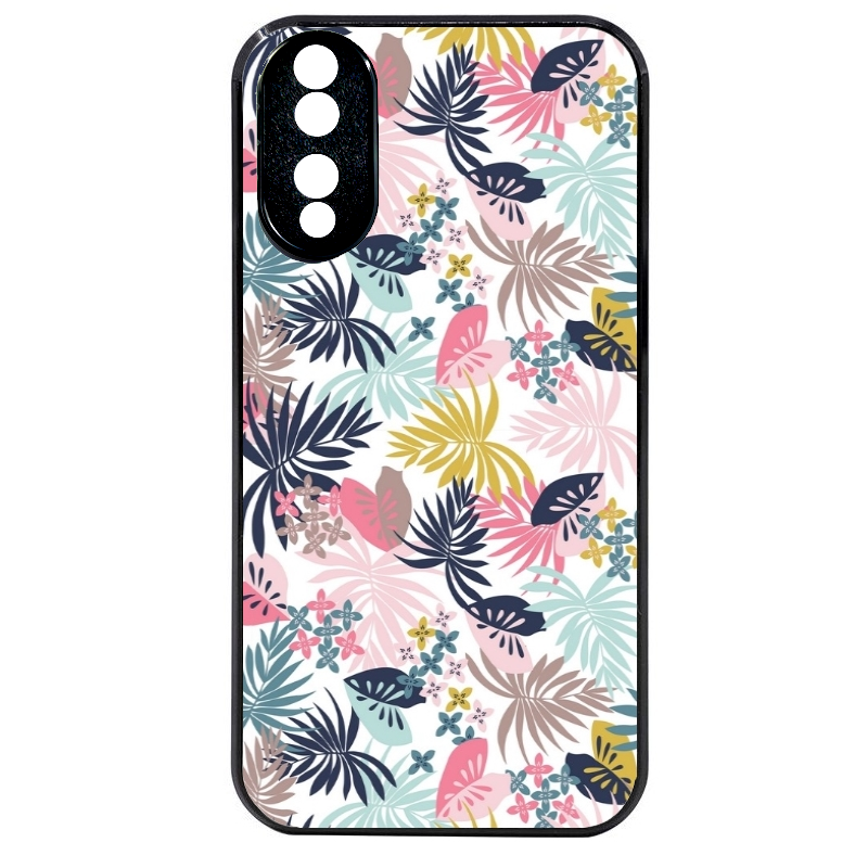 Coque noire taperso pour Honor 70 LITE 90 et LITE avec motif jungle et fleur rose protection antichoc personnalisée