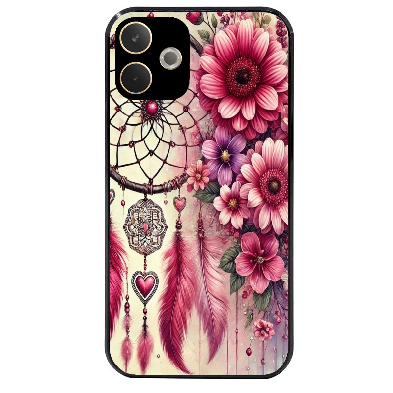 Coque noire taperso pour OPPO A5 PRO 4G et 5G avec motif dreamcatcher et coeur protection antichoc personnalisée