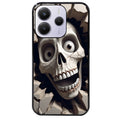 Coque noire taperso pour Redmi Note 14 et PRO PLUS 4G 5G avec motif tete de mort smile protection antichoc personnalisée