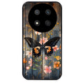 Coque noire taperso pour Magic 7 LITE et PRO avec motif bois et papillon 2 protection antichoc personnalisée