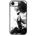 Coque noire taperso pour Iphone 16 16E PLUS MAX PRO avec motif samourai et lune protection antichoc personnalisée