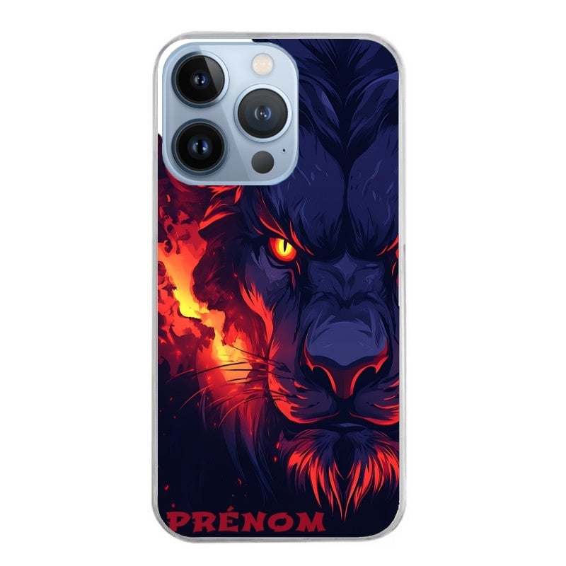 Coque taperso pour Iphone 11 et PRO PRO MAX avec motif lion anime protection antichoc personnalisée