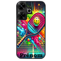Coque noire taperso pour POCO M6 4G avec motif padel raquette personnalisee protection antichoc personnalisée