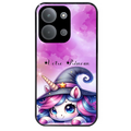 Coque noire taperso pour POCO C85 avec motif licorne magic avec prenom protection antichoc personnalisée