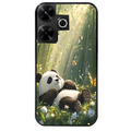Coque noire taperso pour POCO M6 4G avec motif panda bambou protection antichoc personnalisée