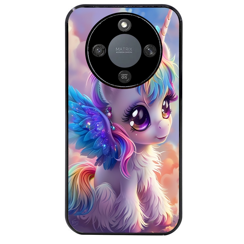 Coque noire taperso pour Magic 8 LITE et PRO avec motif licorne style anime protection antichoc personnalisée