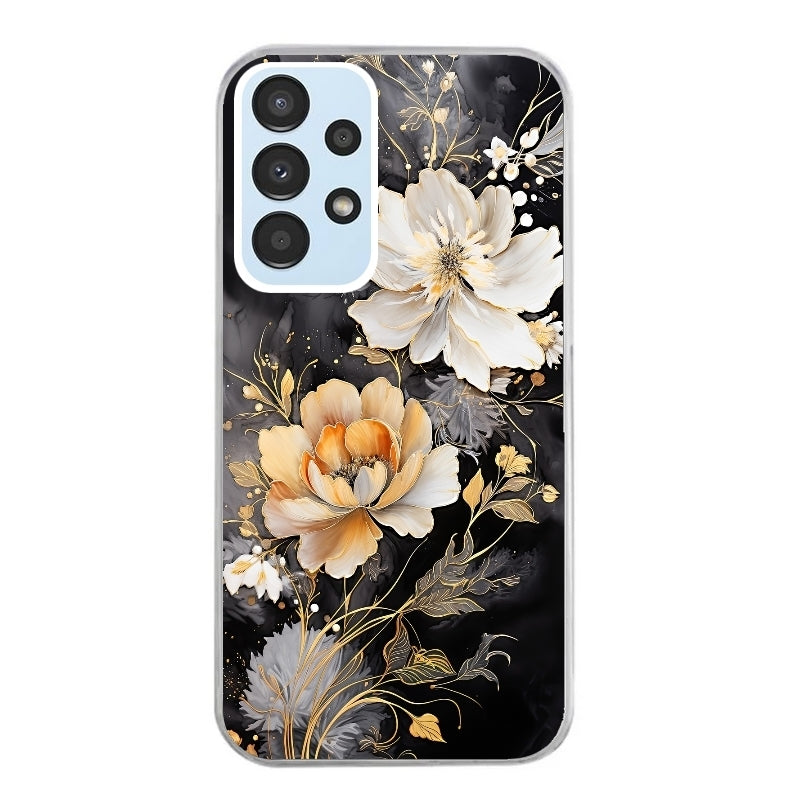 Coque taperso pour Galaxy A13 4G et 5G A23 A53 avec motif fleur blanche protection antichoc personnalisée