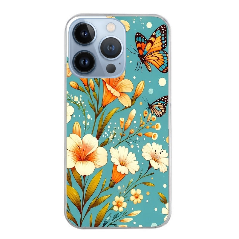 Coque taperso pour Iphone 11 et PRO PRO MAX avec motif fleur orange protection antichoc personnalisée